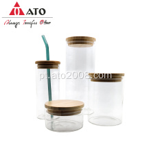 ATO Borossilicate Water Glass com vidro de armazenamento de tampa